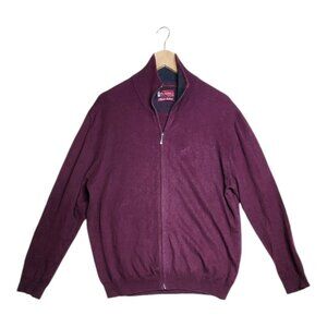 Emidio Tucci Full Zip Cashmere Blend Sweater size 7 (XL)‎ Maroon